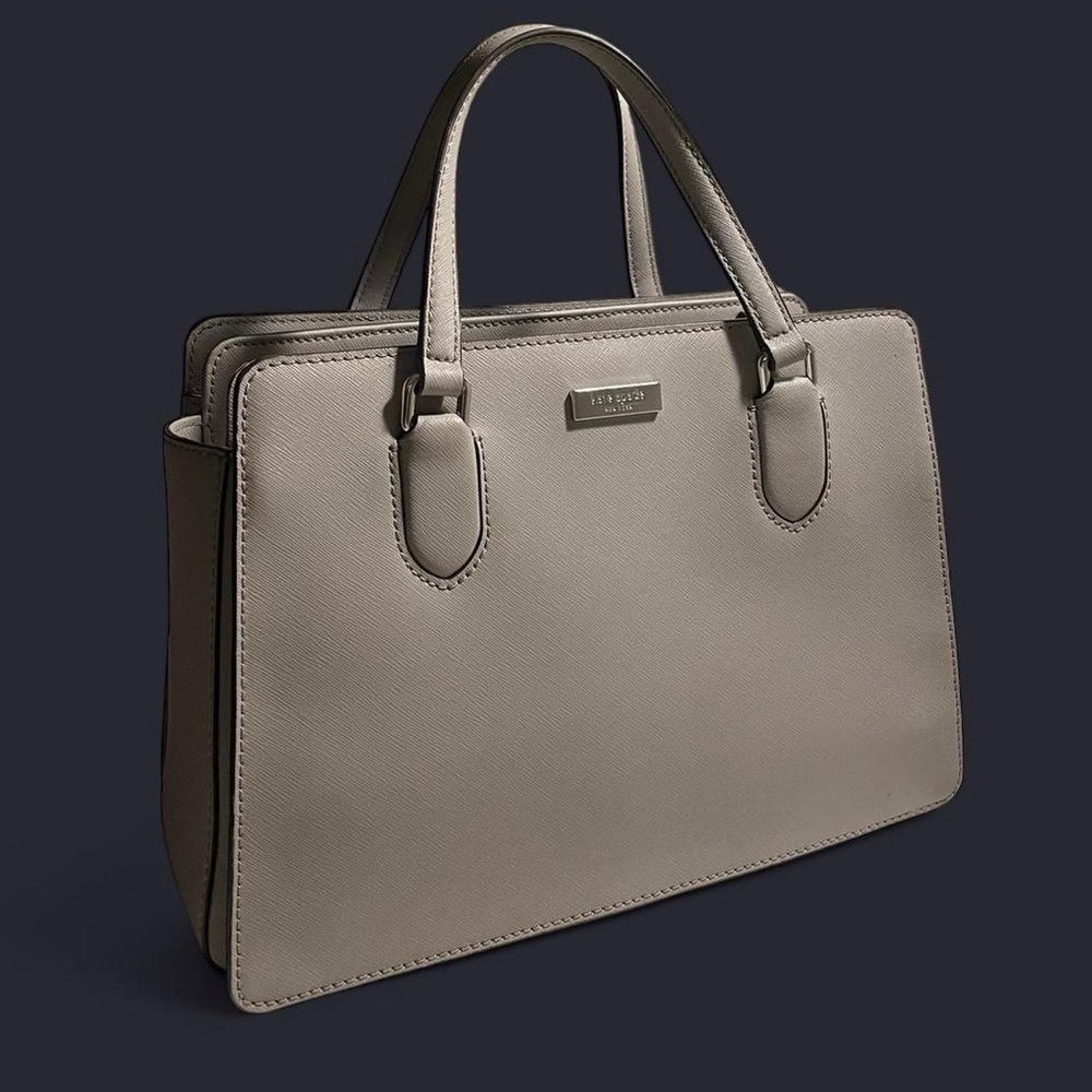 grey kate spade laurel way reese leather handbag